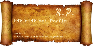 Máriássi Porfir névjegykártya